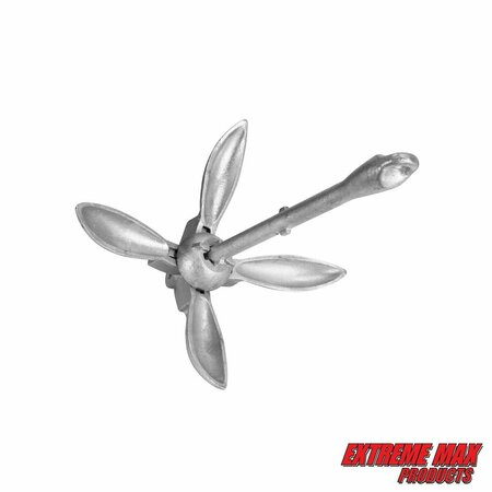 Extreme Max Extreme Max 3006.6659 BoatTector Galvanized Folding/Grapnel Anchor - 5.5 lbs. 3006.6659